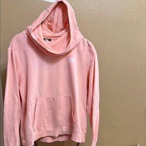 Nike Peach Pullover Hoodie with White Swoosh
